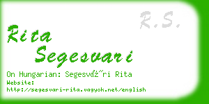 rita segesvari business card